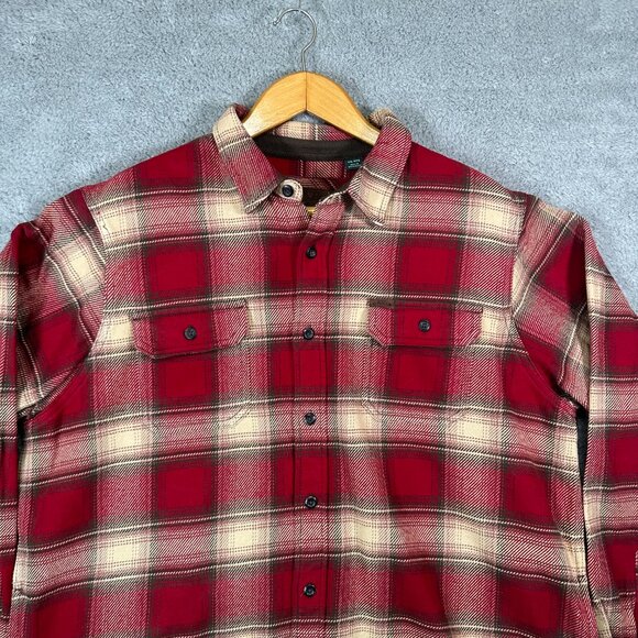 Orvis Big Bear Heavyweight Double Brushed Flannel Button Down Shirt Hand Warmer - Picture 4 of 15